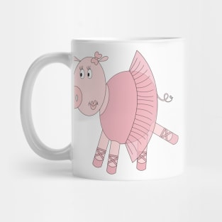 Pink Ballerina Pig In Tutu Digital Art | Melanie Jensen Illustrations Mug